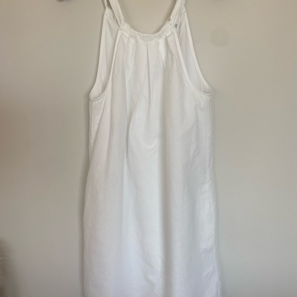 GAP White Chemise A-Line tie back dress